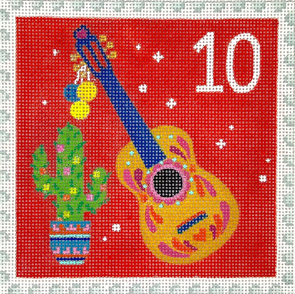 KH-PL-10 Advent Stamp - Mexico - Cactus and Guitar