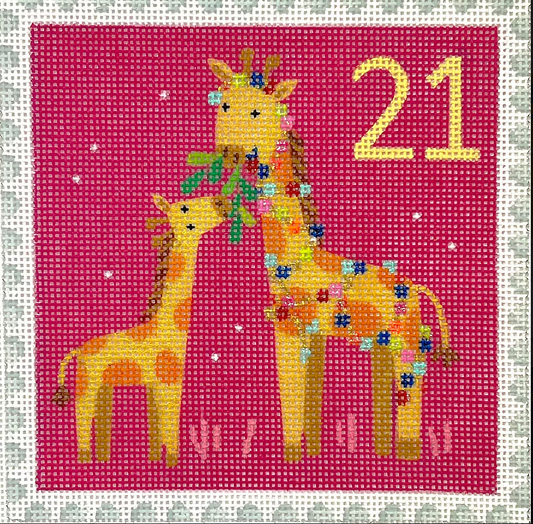 KH-PL-21 Advent Stamp - Kenya - Giraffes
