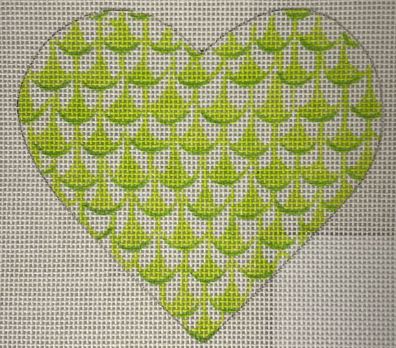 OM-259 Herend Inspired Fishnet limes Heart