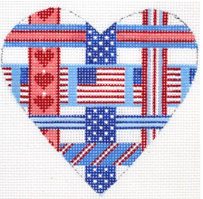 OM-227 Patriotic Woven Ribbon Heart