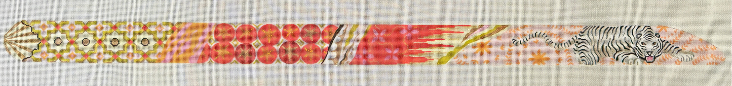 HB813 Pink, Red and White Tiger Strap
