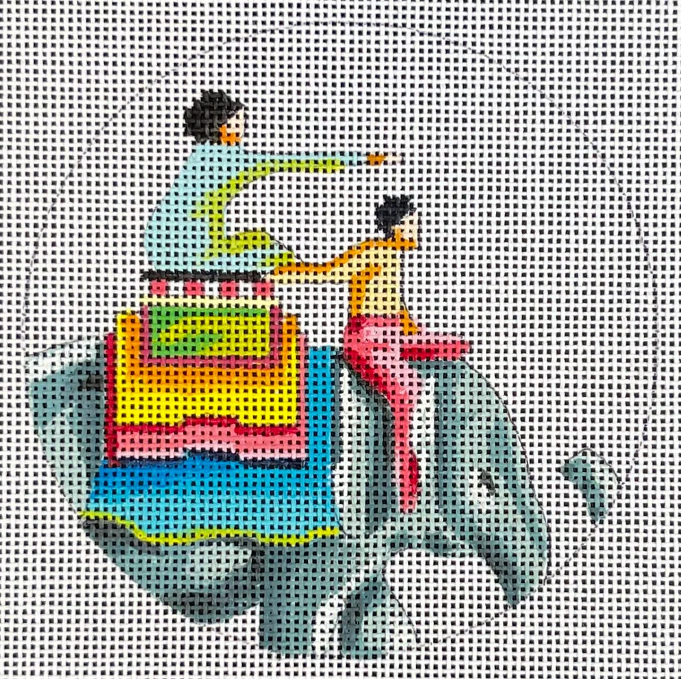 IN514 Couple on Elephant
