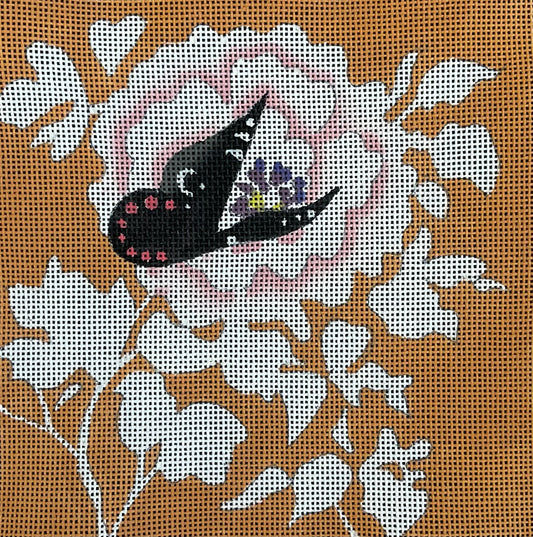 IN660 Butterfly on Sepia Floral