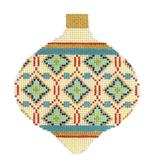 KB1592 Moroccan Tile Florentine Bauble - Cream