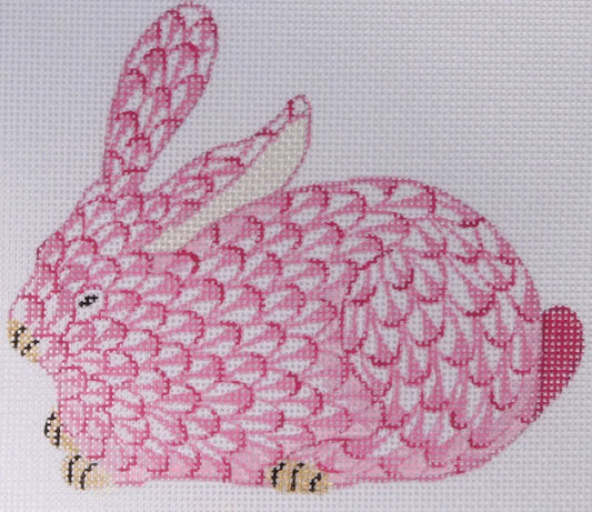 OM-146 Mini Fishnet Crouching Bunny - Pink