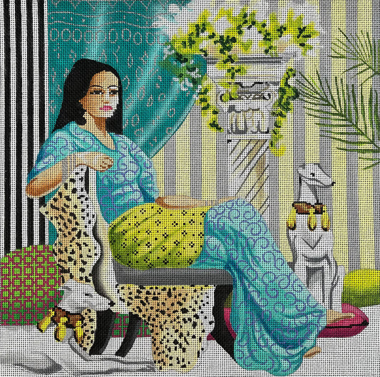 PE115 Lady with Whippets