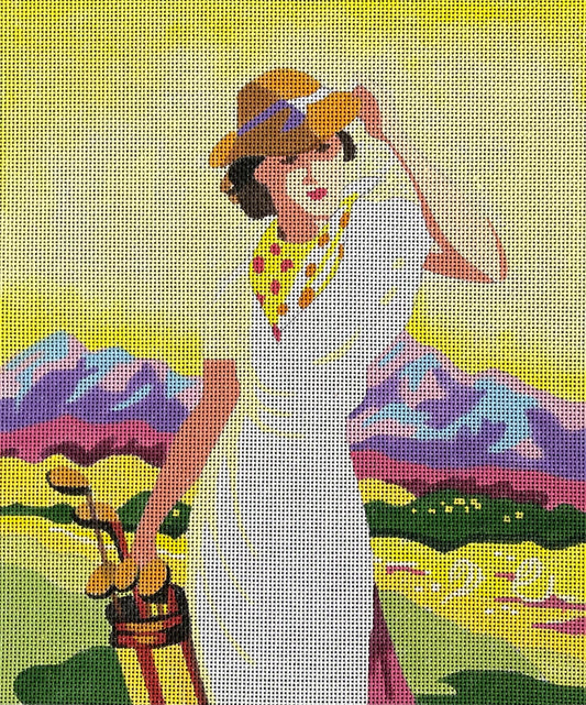PE171 Vintage Golf Lady