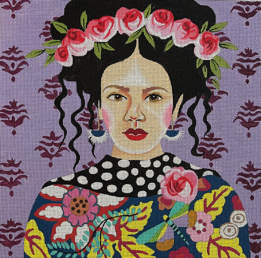 PE234B Lady with Purple Background - 13 mesh