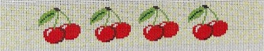 F-09B Cherries on Green and White Checks Fob