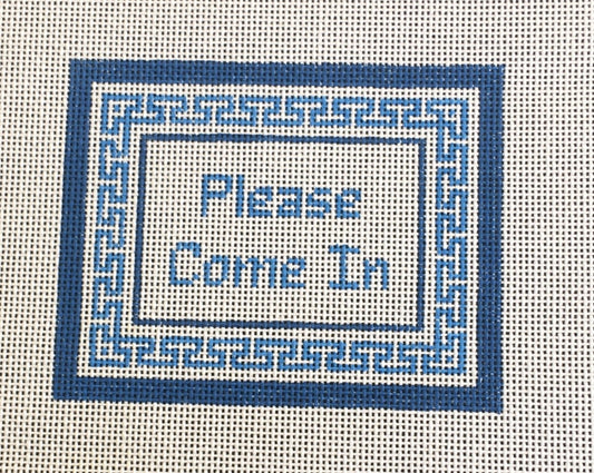 0820 "Please Come In" Greek Key Sign