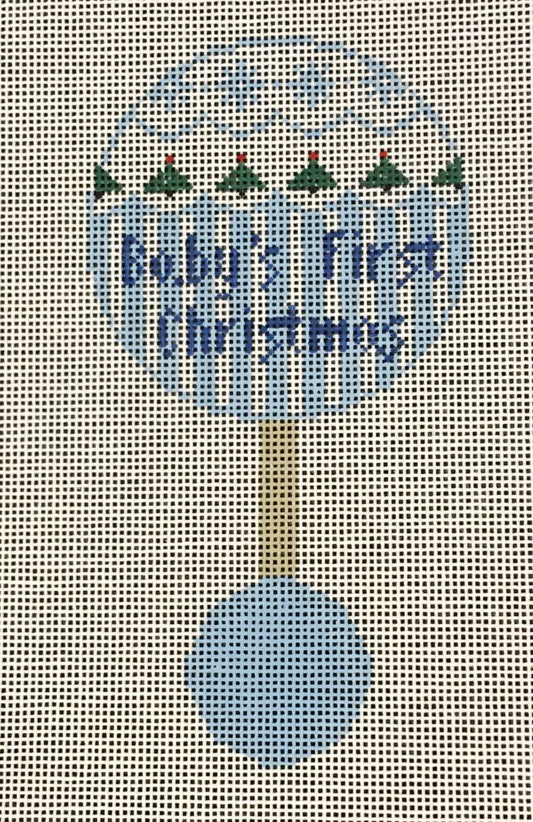 SH450 Baby's 1st Christmas Rattle - Blue