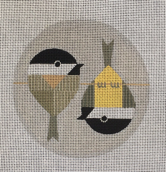 SP-007 Chickadees Hanging on a Wire