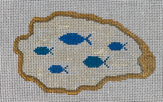 O-28 School of Fish Oyster Shell