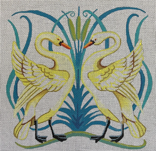 AN183 Art Nouveau Swans