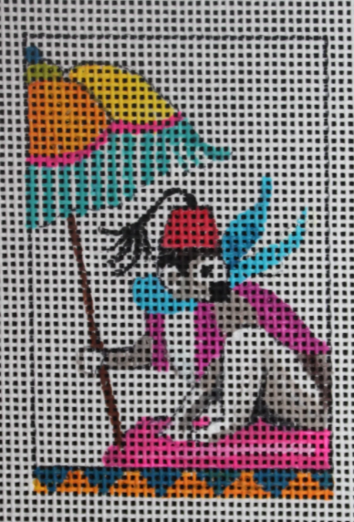 LT033 Monkey with Umbrella Luggage Tag