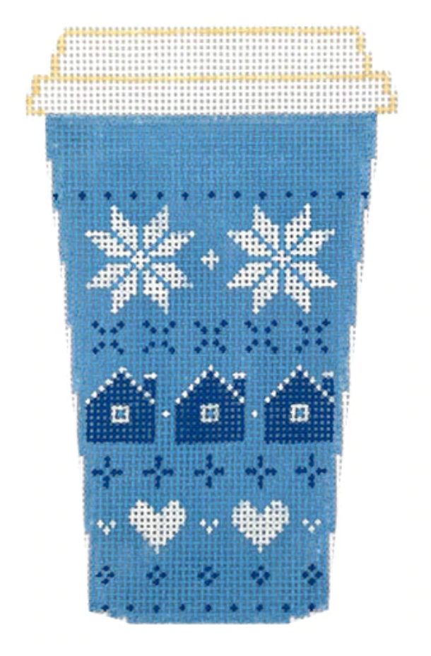 RD336 Blue Fair Isle Coffee Cup