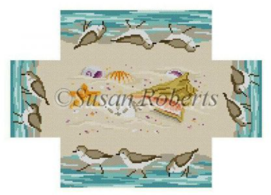 0366 Sandpipers and Seashells Brick Cover