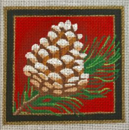 CS08 Pine Cone Christmas Coaster