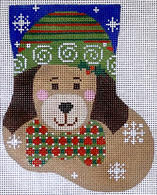 CH-706 Tan Dog with Bow Tie Mini Stocking