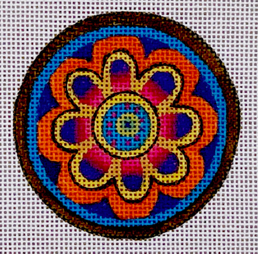 LB-142 Pink Orange Floral Round