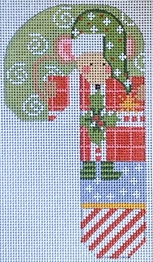 CH-690 Mouse with Present Candy Cane
