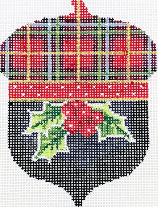 KCN1511 Christmas Holly-n-Plaid Acorn