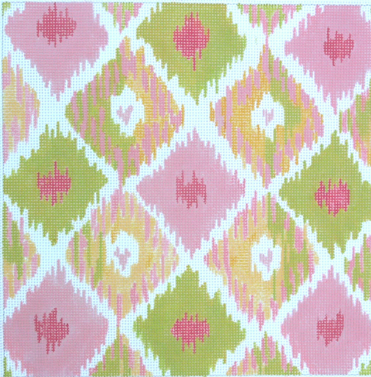PL-134 Ikat Diamonds with Four Hearts