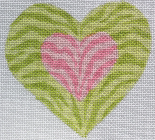 OM-10 Pink and Green Double Zebra Mini Heart