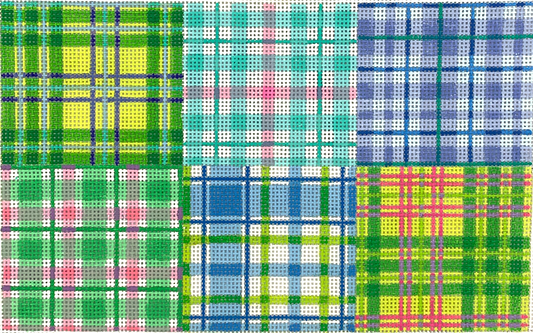 CL-08 Blue and Green Madras Plaid Clutch
