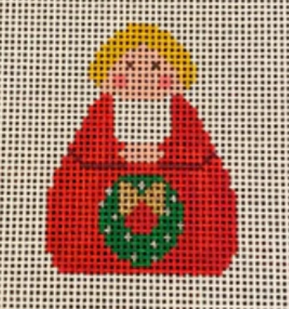 SI165-14 Red Angel with Green Wreath