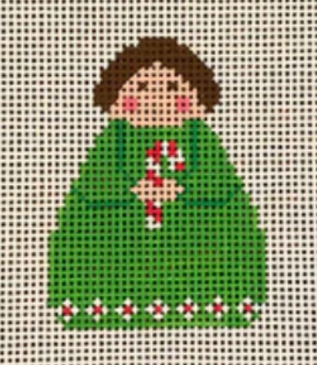 SI165-33 Green Angel with Candy Cane
