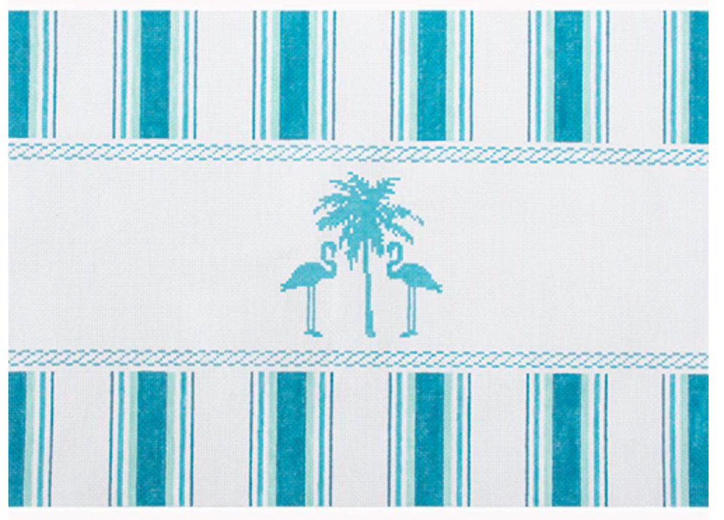 KB1649 Aqua Palm Tree Nautical Pillow