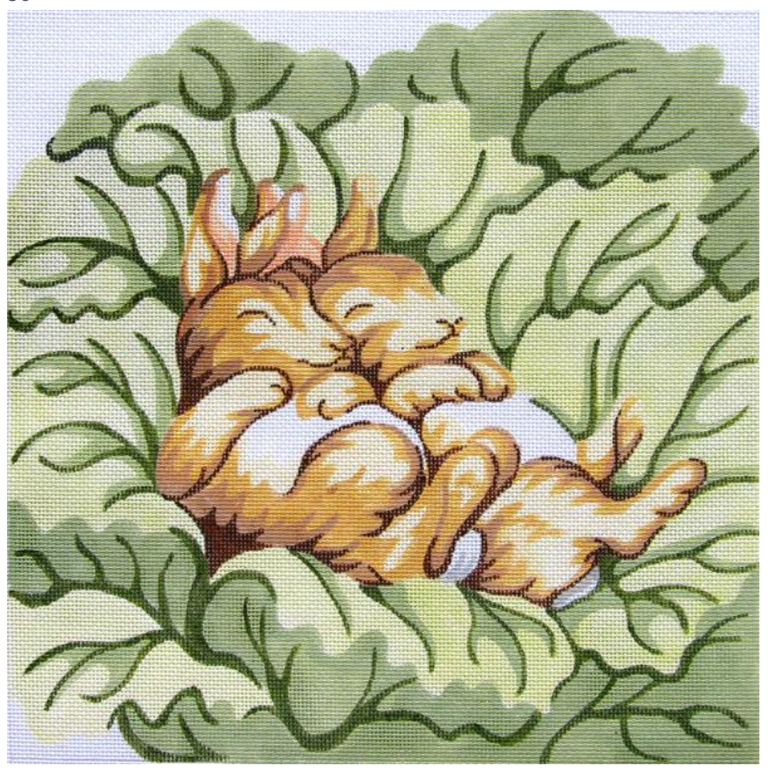 36 Napping Bunnies Pillow