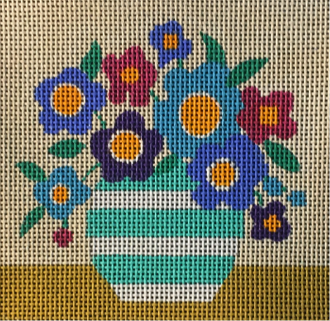 AL-029 Blue Mod Flowers