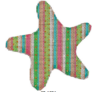 NTG-TS676 Beach Stripe Starfish Ornament