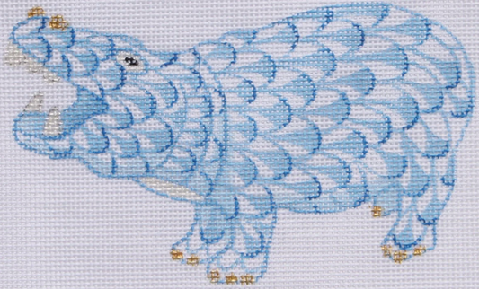 OM-176 Mini Blue Fishnet Hippo