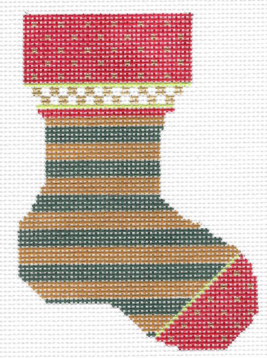 KFA04 Forest and Honey Striped Mini Sock - 18 Mesh