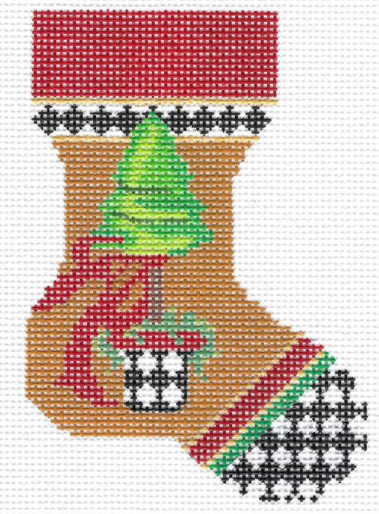 KFA05 Topiary with Red Bow Mini Sock - 18 Mesh