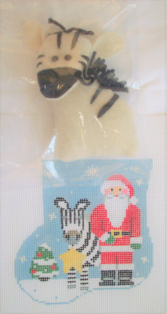 CM511 Zebra Santa Mini Sock with Zebra Insert