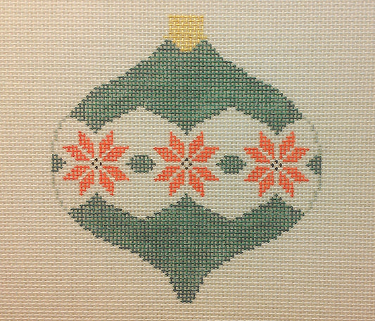 CO222 Poinsettia Bauble - Green